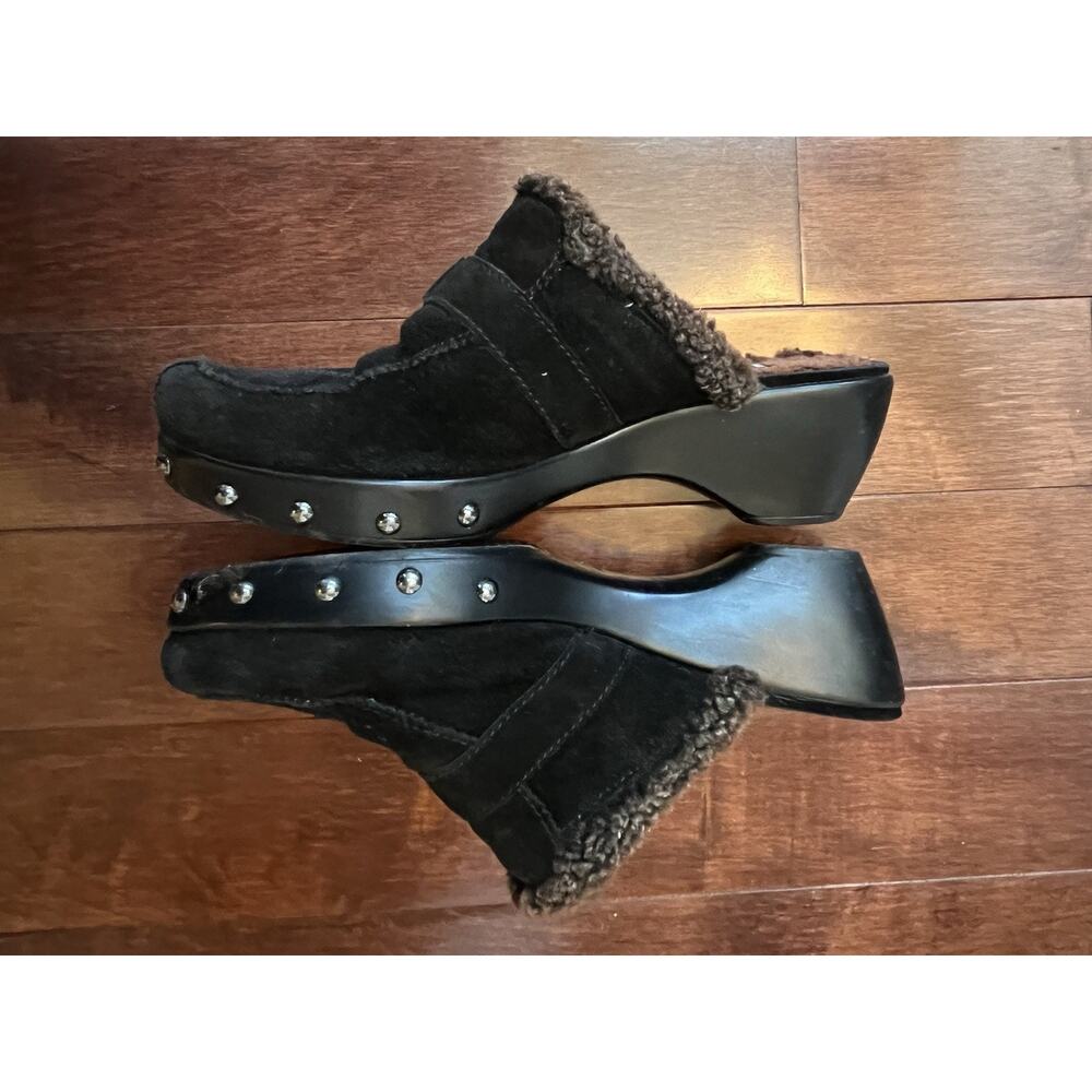 Vintage Y2K Stuart Weitzman Circuit Cola Sport Suede Black Clog Women’s 8 - Picture 6 of 10